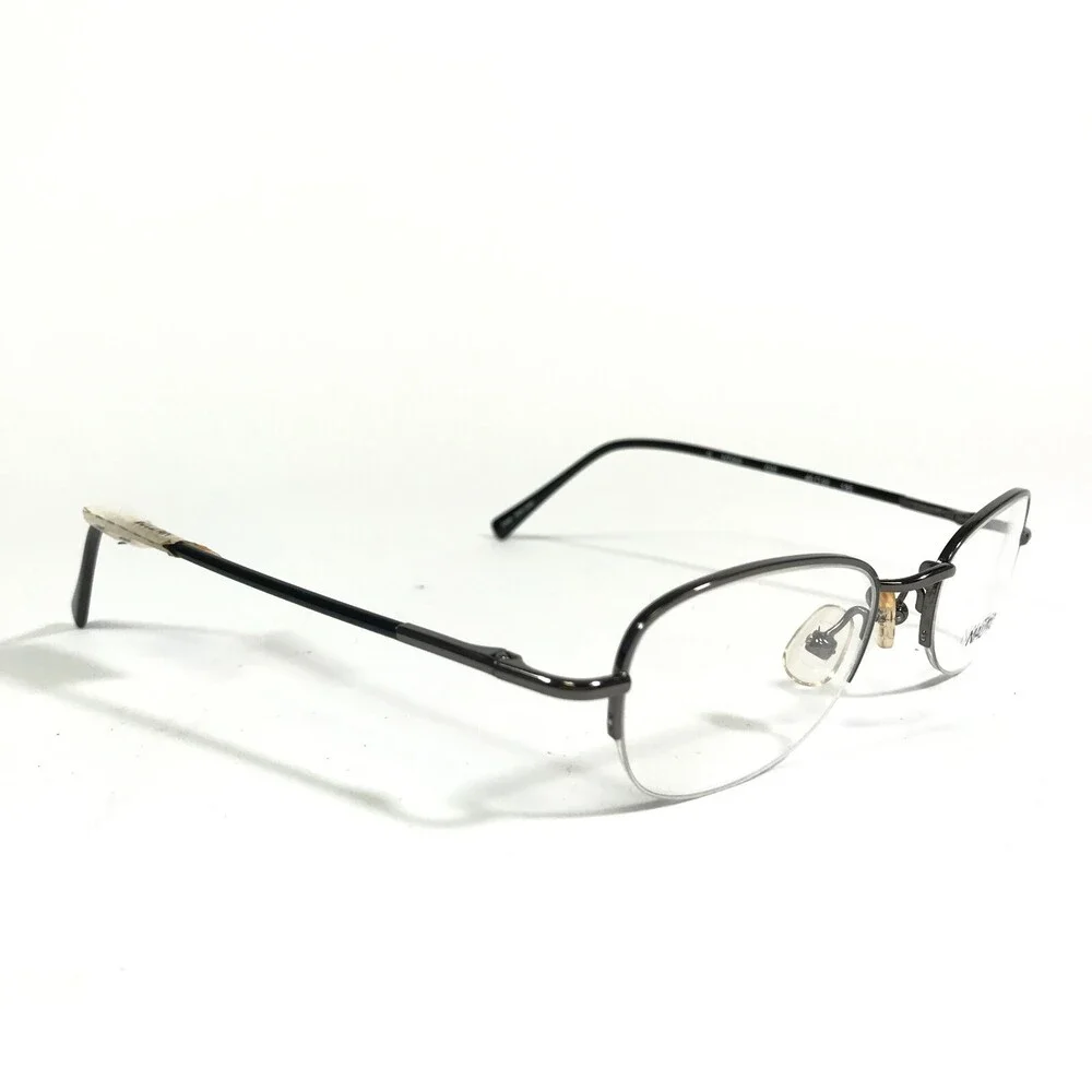 Nautica Eyeglasses Frames N7052 030 Black Gray Round Half Rim 46-20-135